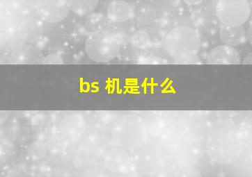 bs 机是什么